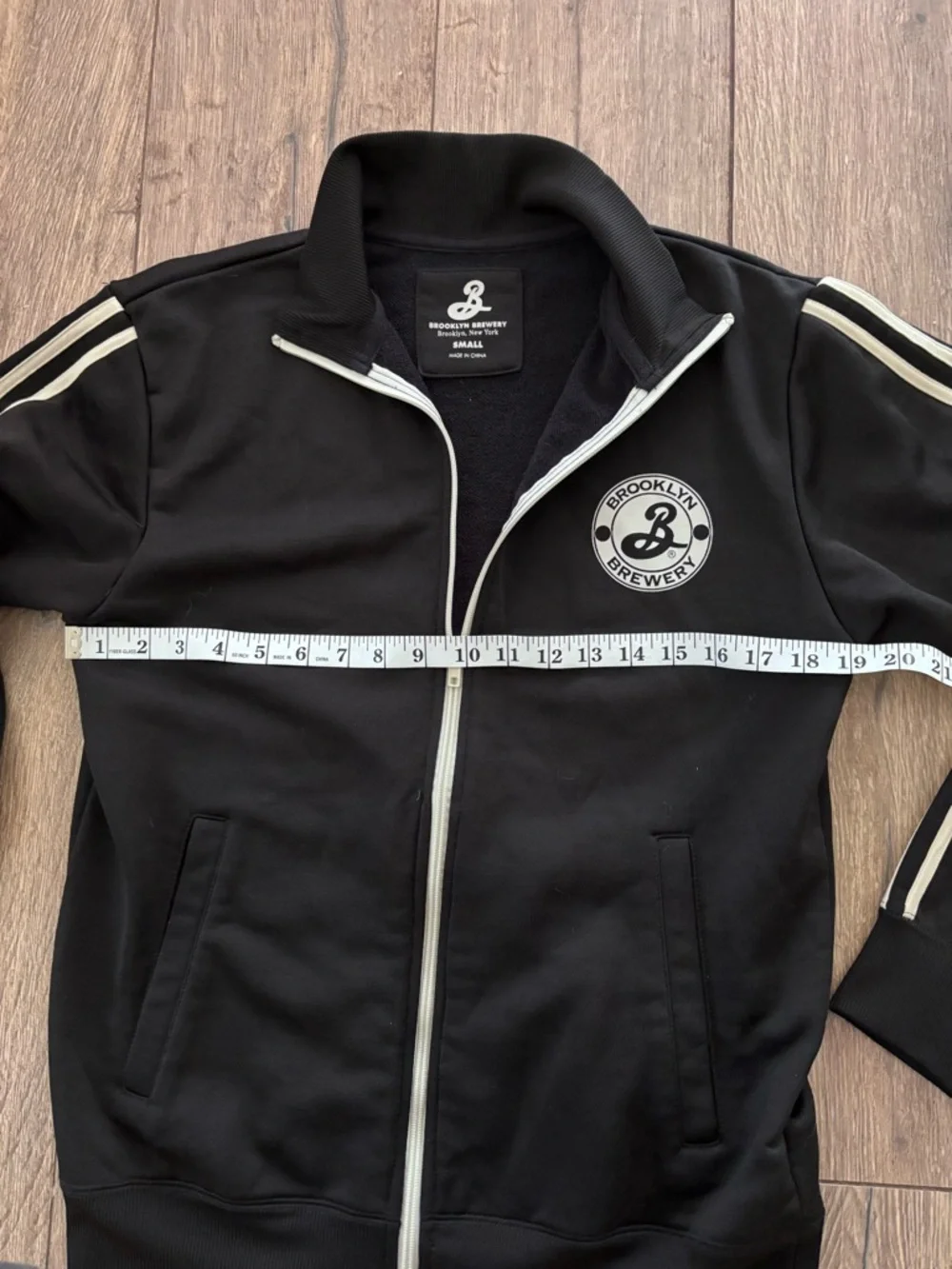 Brooklyn Brewery Vintage Black Track Jacket with White Stripe Small